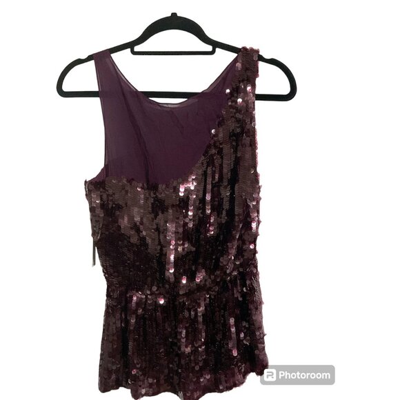 ALICE + OLIVIA Sequin Peplum Top Berry NWT size Small - Picture 4 of 13